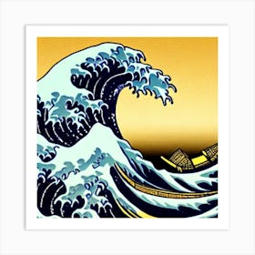 Sunrise of The Great Wave off Kanagawa Art Print