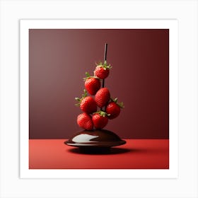 Artjuicebycsaba Chocolate Covered Strawbery Meets Japanese Zen 11 Art Print