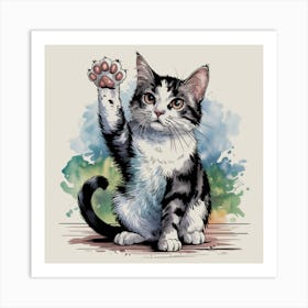 Paws Up 1 Art Print