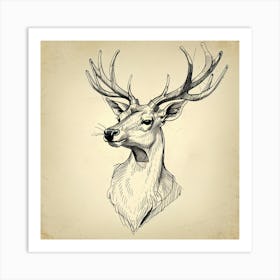 Deer Head 2 Art Print