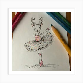 Ballet Deer 3 Art Print