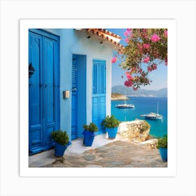 Blue Doors Art Print