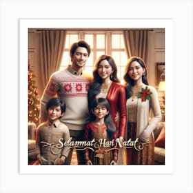 Family Christmas Portrait Art Print