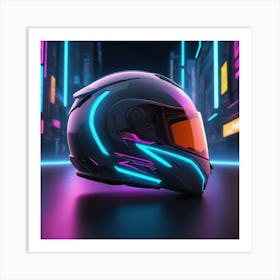 Neon Helmet 4 Art Print