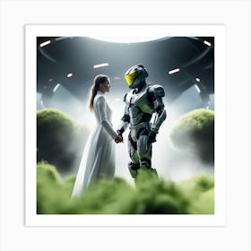 Halo Bride And Groom Art Print