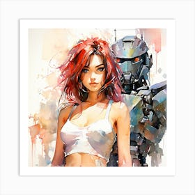 Robot Girl 2 Art Print