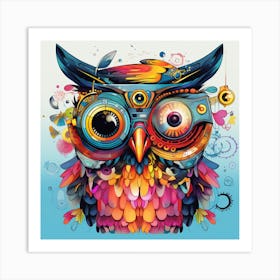 Colorful Owl Art Print