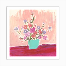 Floral Sketch 2 Square Art Print