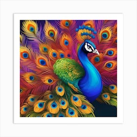 PEACOCK PORTRAIT Art Print