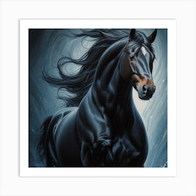 Black Horse Art Print