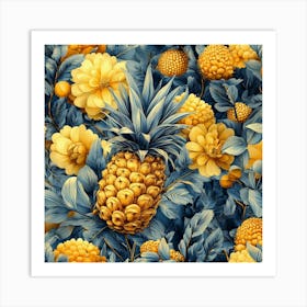 Pineapple Wallpaper Art Art Print