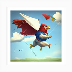 Super Bird Flying Kite Art Print