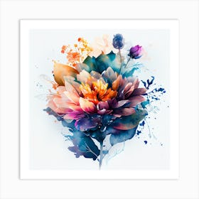 Watercolor Flower Abstract 19 Art Print