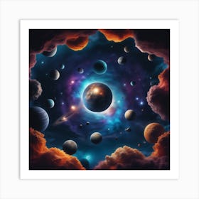 Planets In Space 2 Art Print