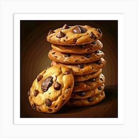 Stack Of Chocolate Chip Cookies 1 Art Print