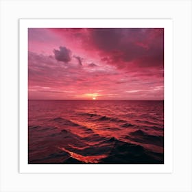 Sunset Over The Ocean 3 Art Print