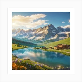 Default As The Morning Sun Casts Its Golden Rays Over The Alps 2 (1) Art Print