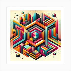 Geometric Abstract Painting 1 Art Print