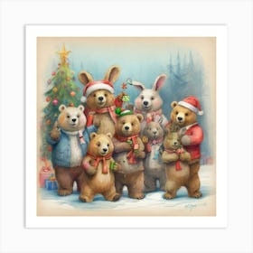 Christmas Bears 8 Art Print