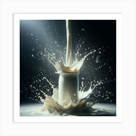Splashing Milk 1 Art Print