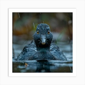 Duck In The Rain Art Print