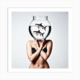 Fish Bowl Head 5 Art Print