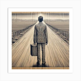 Man Walking Down The Road Art Print