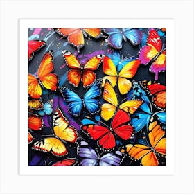 Colorful Butterflies 35 Art Print