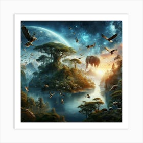 Elephants In The Jungle Art Print