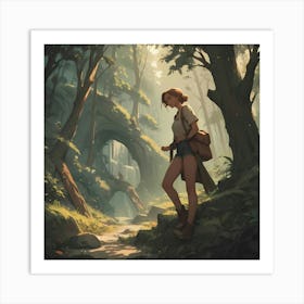 Girl In The Forest 3 Art Print