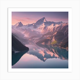 Swiss Alps At Sunset Art Print