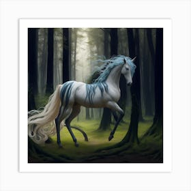 Unicorn In The Forest Art Print