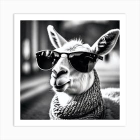 Llama Wearing Sunglasses 2 Art Print