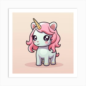 Kawaii Unicorn 10 Art Print