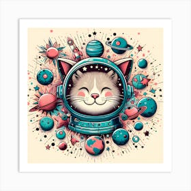 Astronaut Cat Art Print