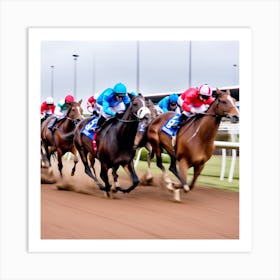 Jockeys Racing 9 Art Print