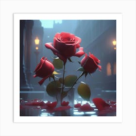 Roses In The Rain 1 Art Print