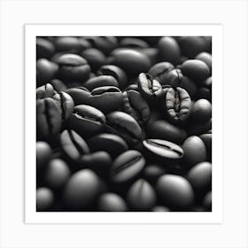 Black Coffee Beans Art Print