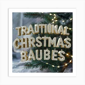 Traditional Christmas Baubles Art Print