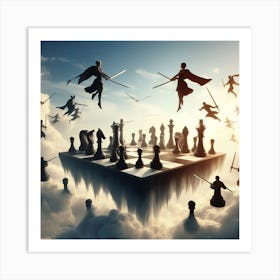 Chess Game In The Sky 1 Art Print