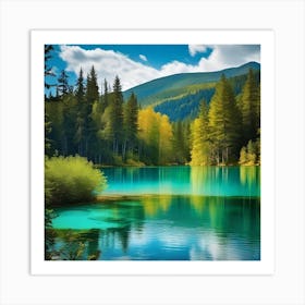 Lake In The Mountains 3 Art Print