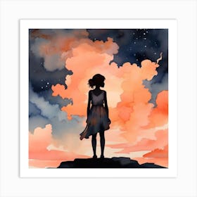 Girl In The Sky Art Print