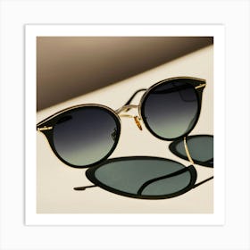 A Photo Of A Pair Of Sunglasses Sitting On A White (11) Art Print