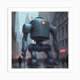 Robot In The City 95 Art Print