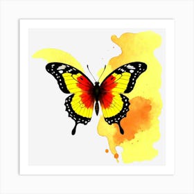 Butterfly On Black Background 2 Art Print