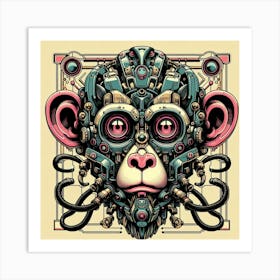 Monkey Head Art Print