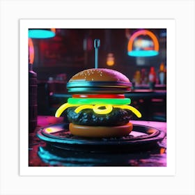 Neon Burger 11 Art Print