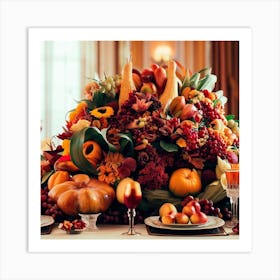 Thanksgiving Table Setting Art Print