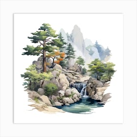 Asian Landscape Painting Art Print