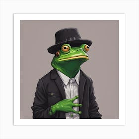 Frog In A Suit Art Print